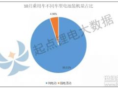 10月乘用车动力电池装机量top20：宁德时代榜首 力神升第三 桑顿进前五